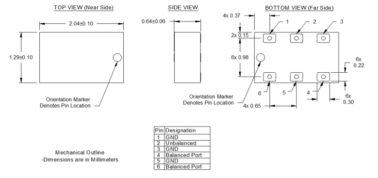 B0430J50100AHF超小型不平衡轉平衡變壓器 B0430J50100AHF超小型不平衡轉平衡變壓器