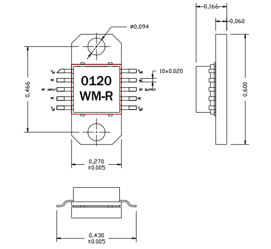 AM012020WM-EM-R L波段寬帶功率放大器